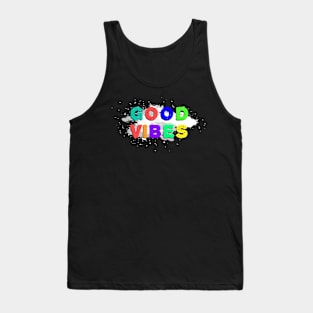 Good Vibes Colorful Happy Quote Healthy Summer Saying Tank Top